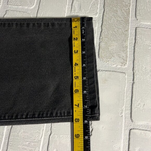 Levis 505 Straight Jeans Womens 33 Charcoal Black Gray High Rise Stretch Crop - Picture 5 of 13